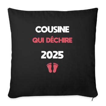 Cousin Who Tears 2025 Announces Pregnancy - Sofa pillowcase 17,3'' x 17,3'' (45 x 45 cm) - black - Front