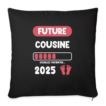Future 2025 Cousin Pregnancy Announcement - Sofa pillowcase 17,3'' x 17,3'' (45 x 45 cm) - black - Front