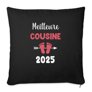 Best cousin 2025 pregnancy announcement - Sofa pillowcase 17,3'' x 17,3'' (45 x 45 cm) - black - Front