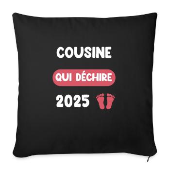that rocks 2025 cousin pregnancy announcement - Sofa pillowcase 17,3'' x 17,3'' (45 x 45 cm) - black - Front