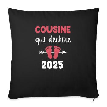 who tears cousin 2025 pregnancy announcement - Sofa pillowcase 17,3'' x 17,3'' (45 x 45 cm) - black - Front