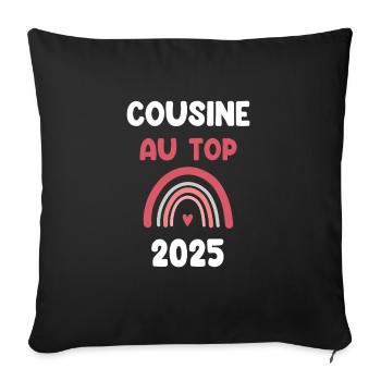 2025 Cousin at the top pregnancy announcement - Sofa pillowcase 17,3'' x 17,3'' (45 x 45 cm) - black - Front
