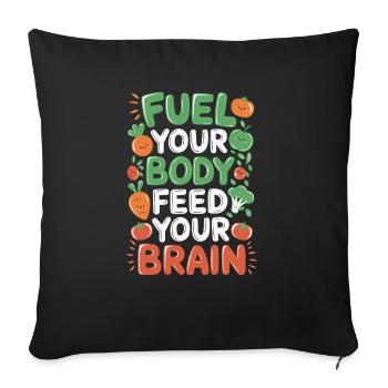 Healthy Eating Habits For Children Eat Green - Sofa pillowcase 17,3'' x 17,3'' (45 x 45 cm) - black - Front