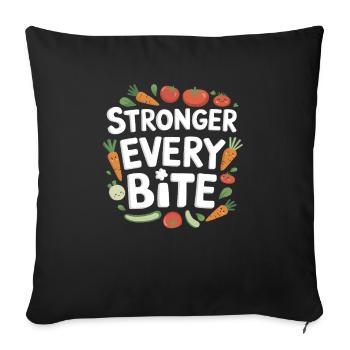 Healthy Eating Habits For Children Eat Green - Sofa pillowcase 17,3'' x 17,3'' (45 x 45 cm) - black - Front
