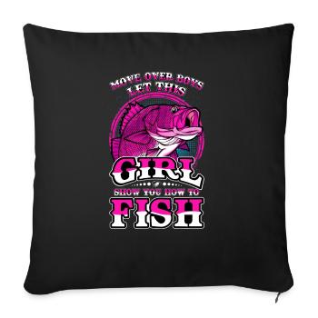 Let This Girl Fish - Sofa pillowcase 17,3'' x 17,3'' (45 x 45 cm) - black - Front