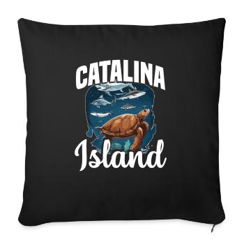 Plongée sur l’île de Catalina en Californie - Housse de coussin décorative 45 x 45 cm - noir - Devant