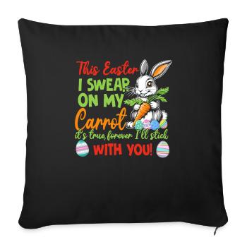 Easter declaration of love with bunny, eggs and carrot - Sofa pillowcase 17,3'' x 17,3'' (45 x 45 cm) - black - Front
