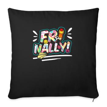 Joyeux vendredi Fri Yay École des enseignants Mème - Housse de coussin décorative 45 x 45 cm - noir - Devant