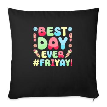 Joyeux vendredi Fri Yay École des enseignants Mème - Housse de coussin décorative 45 x 45 cm - noir - Devant