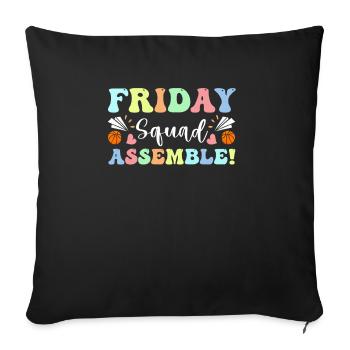 Joyeux vendredi Fri Yay École des enseignants Mème - Housse de coussin décorative 45 x 45 cm - noir - Devant