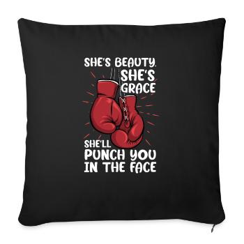 elle beauté coquillage vous frapper au visage Design - Housse de coussin décorative 45 x 45 cm - noir - Devant