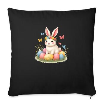 Easter Bunny Easter Bunny Easter Easter - Sofa pillowcase 17,3'' x 17,3'' (45 x 45 cm) - black - Front