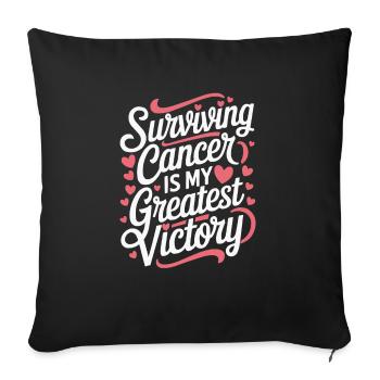 Cancer Survivor Chemotherapy Chemo Beat Cancer - Sofa pillowcase 17,3'' x 17,3'' (45 x 45 cm) - black - Front