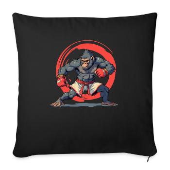 muay thai gorilla Design for a muay thai - Sofa pillowcase 17,3'' x 17,3'' (45 x 45 cm) - black - Front
