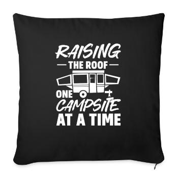 relever le toit un camping à la fois Design - Housse de coussin décorative 45 x 45 cm - noir - Devant