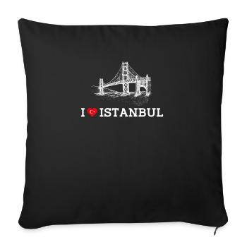 I Love Istanbul Cool Golden Gate Bridge Heart Flag - Sofa pillowcase 17,3'' x 17,3'' (45 x 45 cm) - black - Front