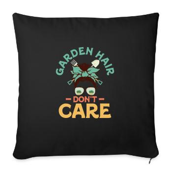 Garden Hair Don't Care Gardening Botanical - Sofa pillowcase 17,3'' x 17,3'' (45 x 45 cm) - black - Front