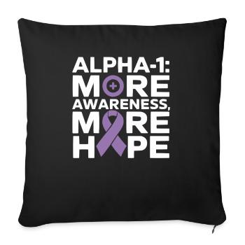 Trouble de la conscience du déficit en alpha-1 antitrypsine - Housse de coussin décorative 45 x 45 cm - noir - Devant