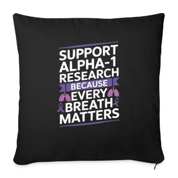 Trouble de la conscience du déficit en alpha-1 antitrypsine - Housse de coussin décorative 45 x 45 cm - noir - Devant