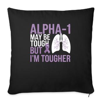 Trouble de la conscience du déficit en alpha-1 antitrypsine - Housse de coussin décorative 45 x 45 cm - noir - Devant