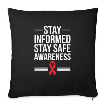 STI Awareness Sexuell übertragbare Infektionen - Sofakissenbezug 45 x 45 cm - Schwarz - Vorne