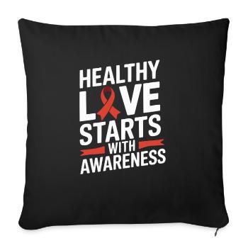 STI Awareness Sexuell übertragbare Infektionen - Sofakissenbezug 45 x 45 cm - Schwarz - Vorne