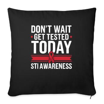 STI Awareness Sexuell übertragbare Infektionen - Sofakissenbezug 45 x 45 cm - Schwarz - Vorne