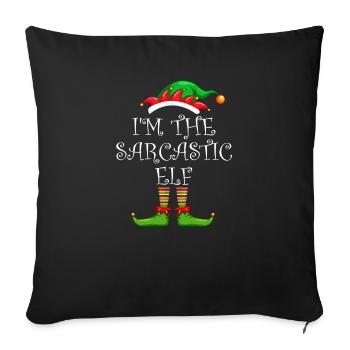 Je suis le Sarcastic Elf Chemise Assortie Famille - Housse de coussin décorative 45 x 45 cm - noir - Devant