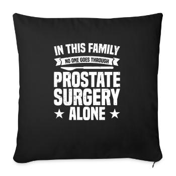 In this family, no one goes through a - Sofa pillowcase 17,3'' x 17,3'' (45 x 45 cm) - black - Front