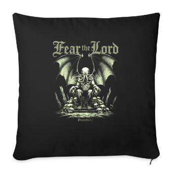 Mythe de Cthulhu, Craignez le Seigneur, Cthulhu vintage - Housse de coussin décorative 45 x 45 cm - noir - Devant