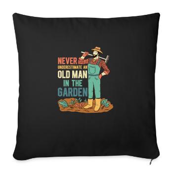 Never Underestimate A Man In The Garden Gardening - Sofa pillowcase 17,3'' x 17,3'' (45 x 45 cm) - black - Front