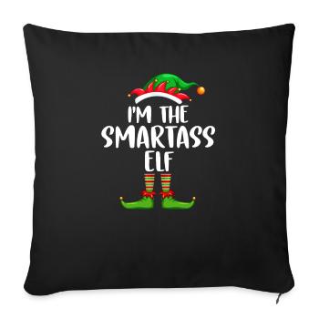I’m The Smartass Elf Chemise Assortie Famille - Housse de coussin décorative 45 x 45 cm - noir - Devant