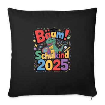Schulkind 2025 Einschulung Schulanfang - Sofakissenbezug 45 x 45 cm - Schwarz - Vorne