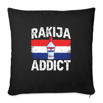 Rakija addict - Housse de coussin décorative 45 x 45 cm - noir - Devant