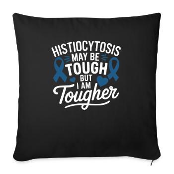 Histiocytosis Awareness Blood Disease Blue Ribbon - Sofa pillowcase 17,3'' x 17,3'' (45 x 45 cm) - black - Front