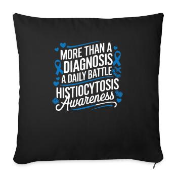 Histiocytosis Awareness Blood Disease Blue Ribbon - Sofa pillowcase 17,3'' x 17,3'' (45 x 45 cm) - black - Front