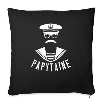 Papytaine du bateau - Housse de coussin décorative 45 x 45 cm - noir - Devant
