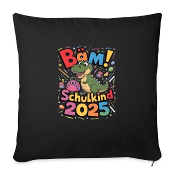 Écolier 2025 Inscription à l’école Retour à l’école - Housse de coussin décorative 45 x 45 cm - noir - Devant