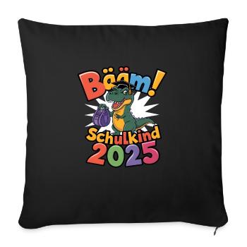 Écolier 2025 Inscription à l’école Retour à l’école - Housse de coussin décorative 45 x 45 cm - noir - Devant