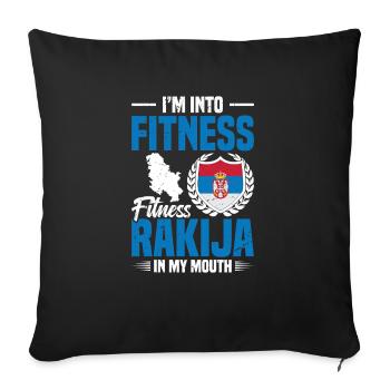 Je suis dans le fitness, le fitness, le rakija dans mon - Housse de coussin décorative 45 x 45 cm - noir - Devant