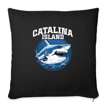 Catalina Island California Dive Shark - Housse de coussin décorative 45 x 45 cm - noir - Devant