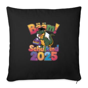 Écolier 2025 Inscription à l’école Retour à l’école - Housse de coussin décorative 45 x 45 cm - noir - Devant