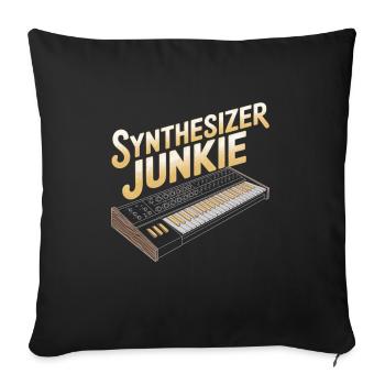 Synthesizer Junkie Design - Sofa pillowcase 17,3'' x 17,3'' (45 x 45 cm) - black - Front
