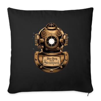 Plongée profonde Steampunk Diver Design - Housse de coussin décorative 45 x 45 cm - noir - Devant