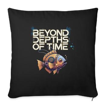 Beyond Depths of Time Steampunk Fish Design - Sofa pillowcase 17,3'' x 17,3'' (45 x 45 cm) - black - Front