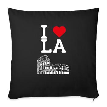 I Love LA Flag Heart Colosseum Los Angeles America - Sofa pillowcase 17,3'' x 17,3'' (45 x 45 cm) - black - Front