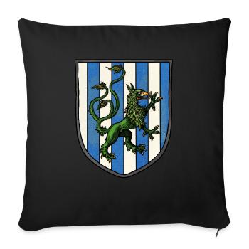 Coat of arms green dragon - Sofa pillowcase 17,3'' x 17,3'' (45 x 45 cm) - black - Front
