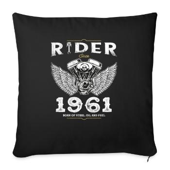 Cavalier depuis 1961 - 64 ans de routes ouvertes et - Housse de coussin décorative 45 x 45 cm - noir - Devant