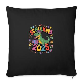 School Child 2025 School Enrollment Back to School - Sofa pillowcase 17,3'' x 17,3'' (45 x 45 cm) - black - Front