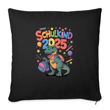 Écolier 2025 Inscription à l’école Retour à l’école - Housse de coussin décorative 45 x 45 cm - noir - Devant